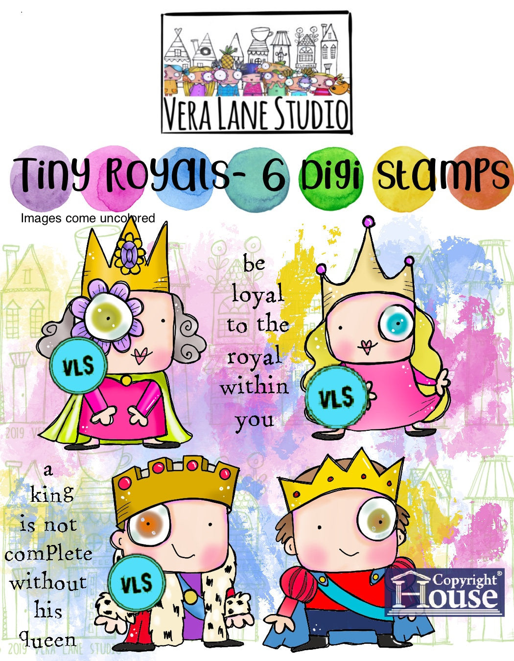 The Tiny Royals - 6 digi stamps in jpg and png files