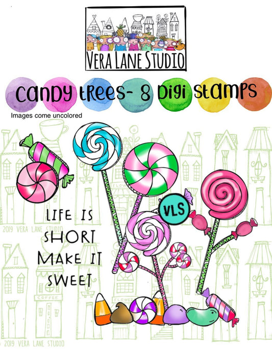 Candy Trees - 8 Digi stamps