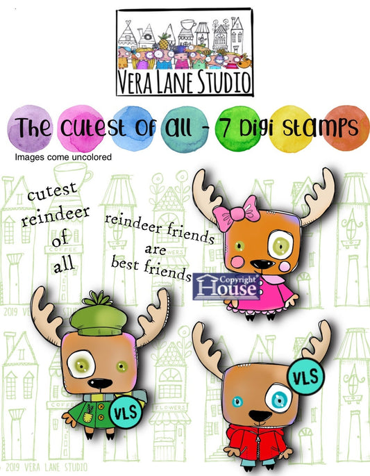 The cutest of all - 7 Digi stamp bundle in jpg and png files