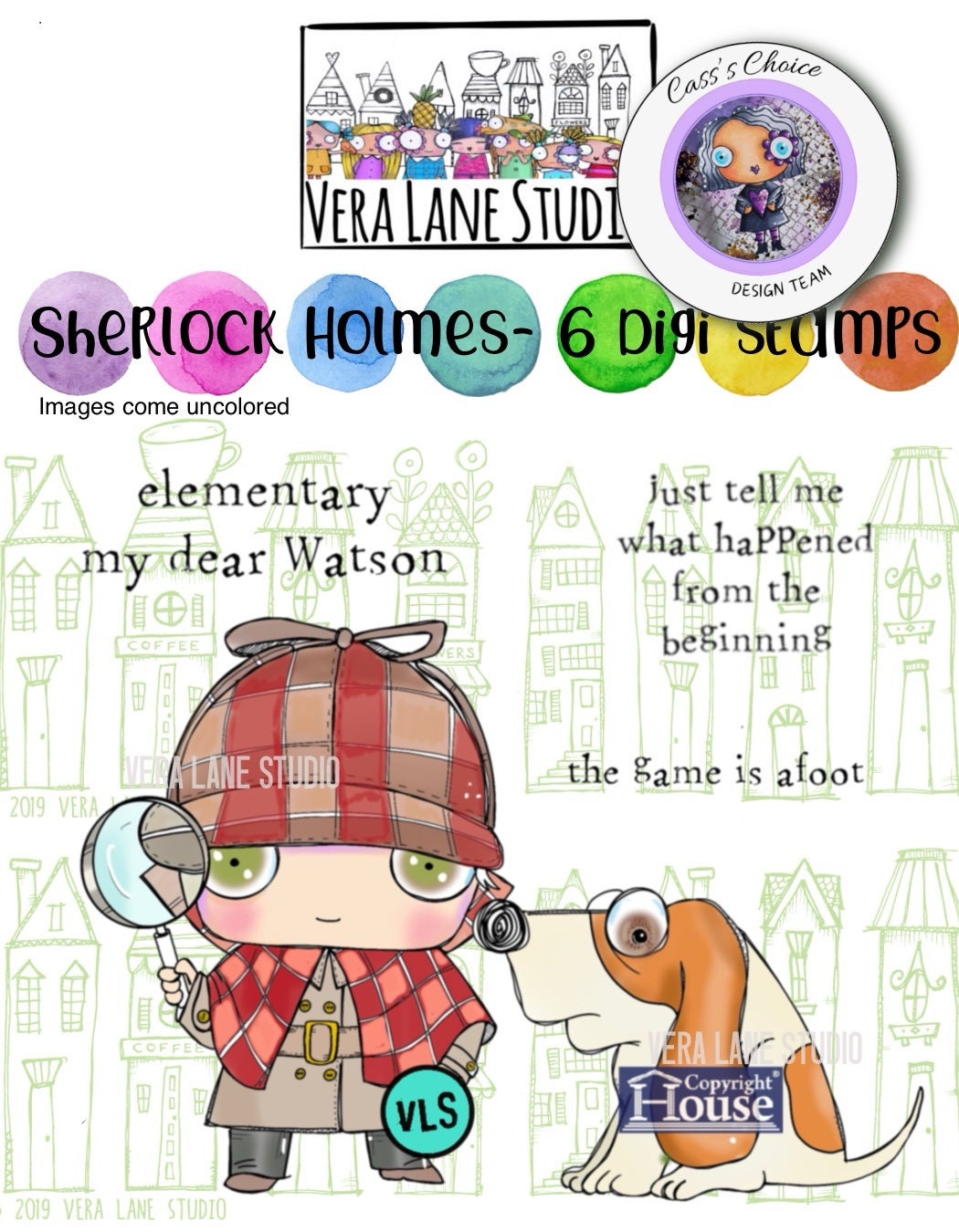 Sherlock Holmes - 5 digi stamps