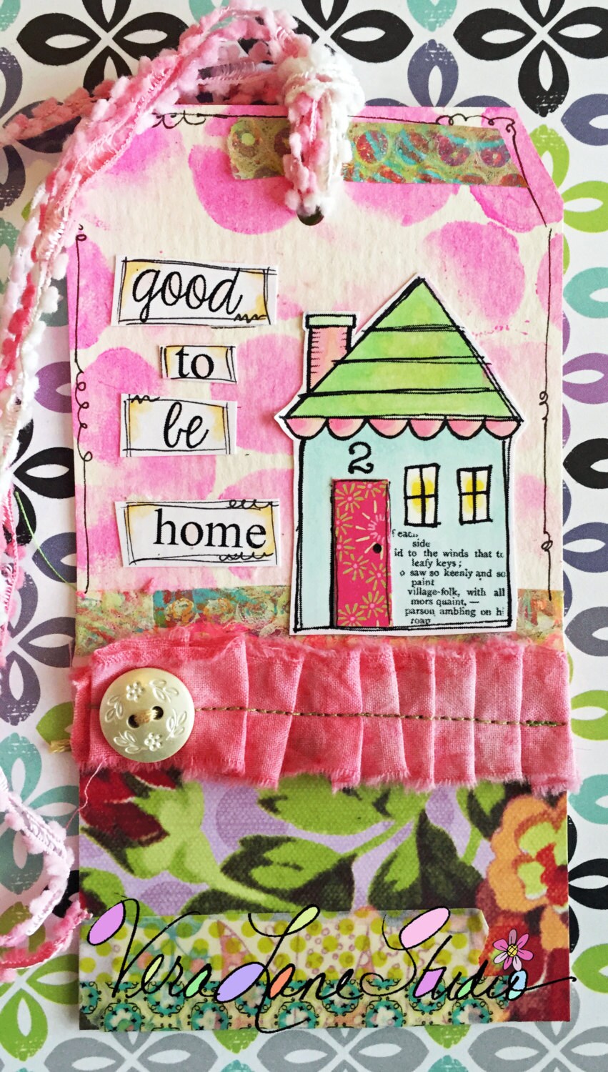 It's Good to be Home - Adorable little whimsical houses and trees with quote - 5 digi image set